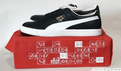 new Puma Clyde leaher FS US 10 Mens shoes with Bag Box 352773 02 black white