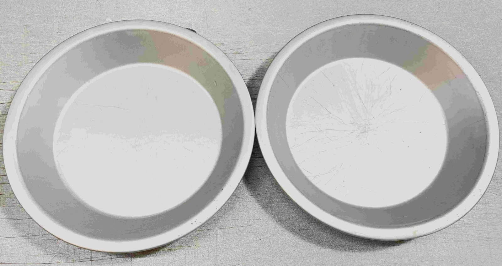 TWO 2 MIRRO Aluminum Pie Pans Plate Tin Dish #288AM 8" x 1.25" Made in USA