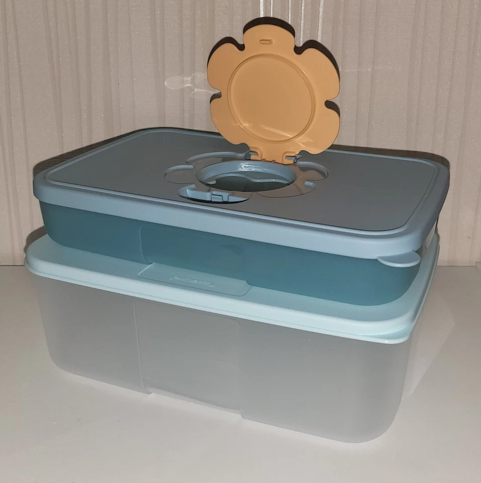 Tupperware Feuchttücherbox Box Duo 650 ml + 1,5l TÜCHERBOX Tuppercare Baby - Bild 2 von 2