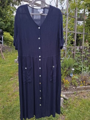 Sommer Kleid Damen 50 neuwertig figurfreundlich leichter Krepp blau Kofferkleid