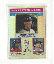 2025 Topps Heritage Chrome Refractor #196 Brent Rooker/Jose Ramirez/Aaron Judge