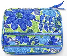 VERA BRADLEY Blue  Green Floral 10" X 8" iPad Sleeve EXCELLENT USED CONDITION