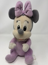 Disney Parks Baby Minnie Mouse Plush 12  Stuffed Animal Gray Purple