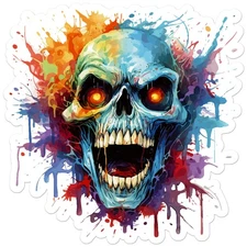 Scary Zombie Skull - Vinyl Decal Sticker - Car Window Laptop - ebn11123