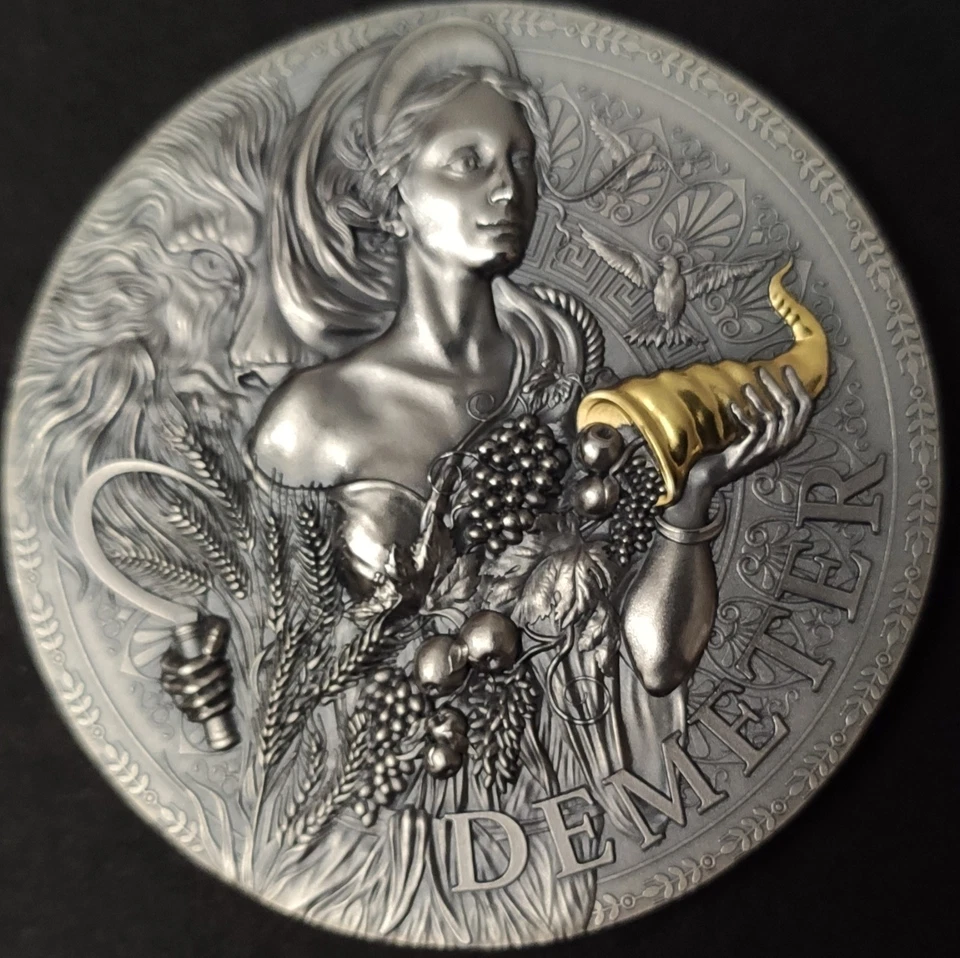 The Great Greek Mythology Demeter 2 Oz Silber Münze 2023 Mythologie - Bild 2 von 4
