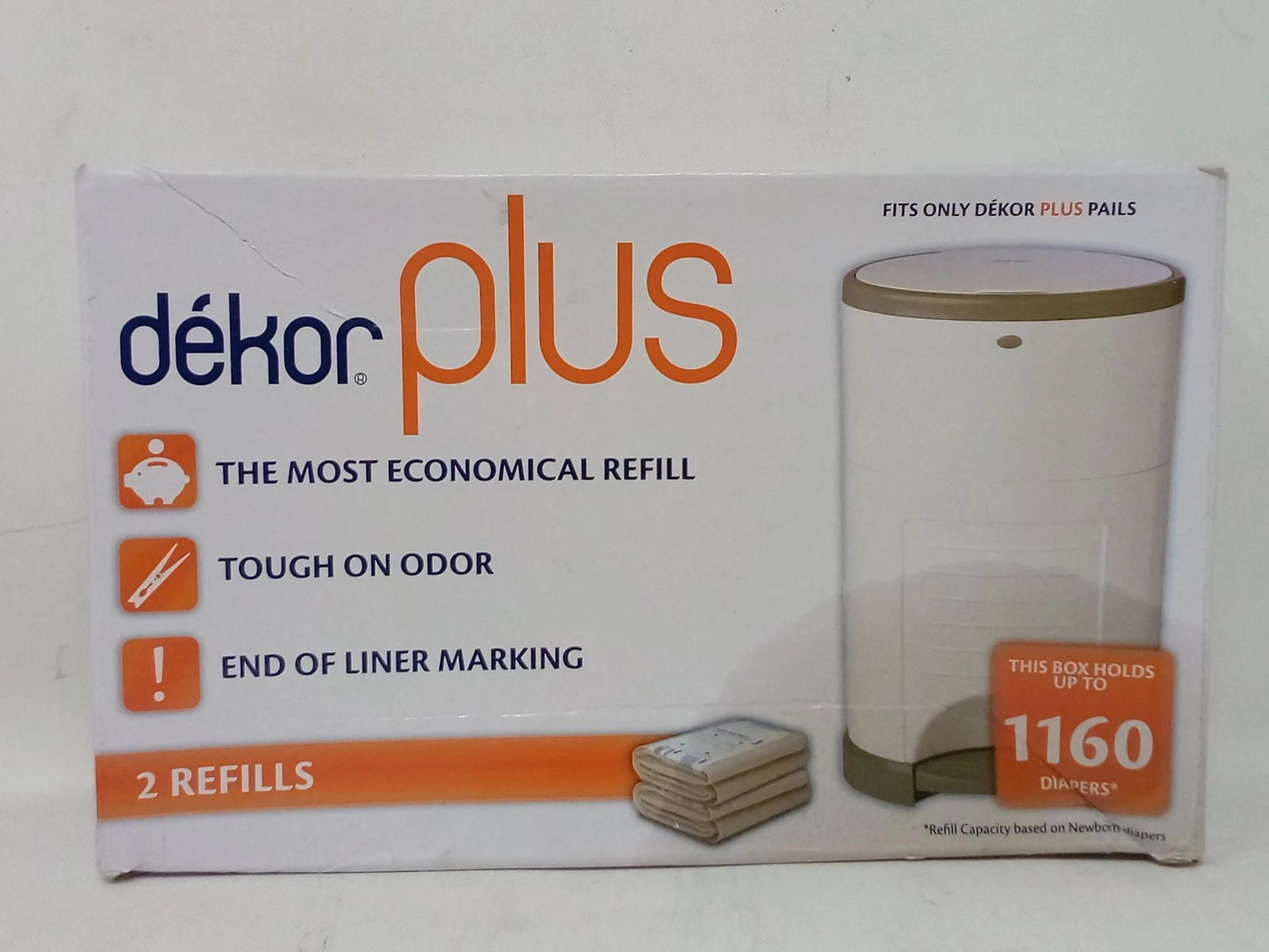 Diaper Dekor Plus Diaper Pail Refills | 2 Count | Most Economical Refill System