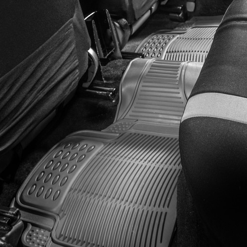 3-row SUV VAN Gray Seat Covers 7 Seater with Black Floor Mats For Sedan SUV Van - Picture 6 of 9