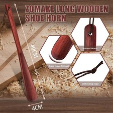 Wooden Shoe Horn Extra Long Handle Shoes Boot Remover Sturdy Flexible Tool