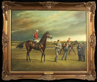 BRIAN COOLE (b.1939) LARGE SIGNED ENGLISH SPORTING RACING OIL PERSIAN WAR