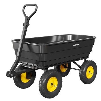 1200 lb Garden Dump Cart Heavy Duty Utility Wagon w/ No-Flat Tires for Yard Lawn