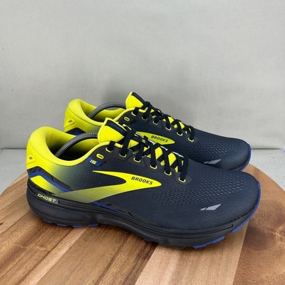 Brooks Ghost 15 Mens Running Shoes Black Yellow Blue 1103931D063 Size 12.5 D