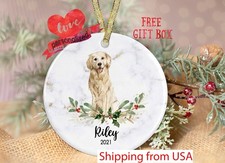 Personalized Golden Retriever Christmas Ornament Personalized Dog Ornament Do...
