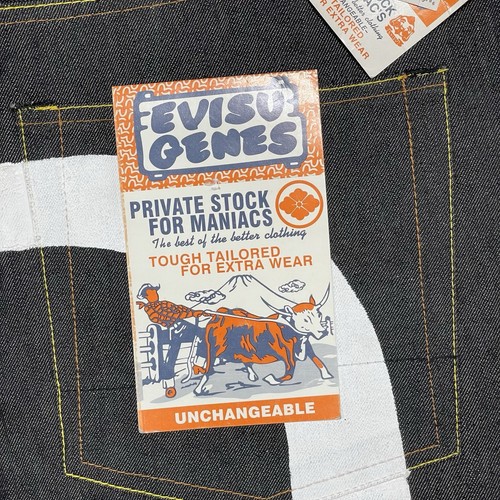 Pantaloncini jeans Evisu Osaka Japan Flame Fire 100% cotone denim uomo taglia 42 nuovi con etichette - Foto 8 di 18