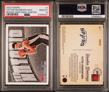 2023 PANINI NBA HOOPS ROOKIE GREETINGS WINTER ROOKIE VICTOR WEMBANYAMA PSA 10