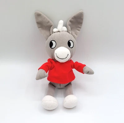 Peluche âne Trotro AJENA Nounours gris blanc tee-shirt rouge - doudou 28 cm TBE - Photo 1/4