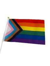 1 Dozen Progress Pride Stick Flags 4x6in Handheld Pride Flag LGBTQIA LGBT Pride