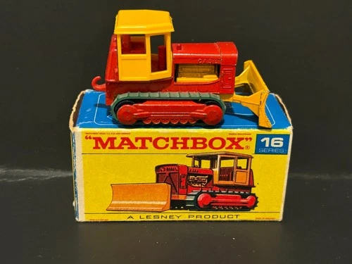 Matchbox Lesney #16D-1 Case Bulldozer 1969 w/ Original Type E Box
