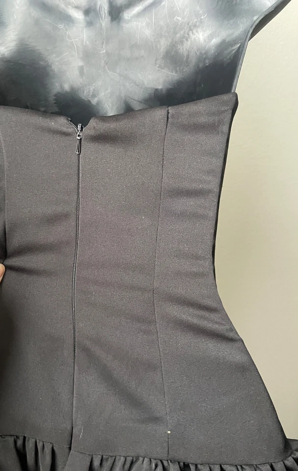 Jessica McClintock For Gunne Sax Women's Size 1 Vintage Mini Dress Black - Image 3 of 4