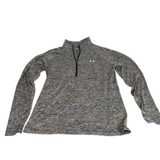 Under Armour HeatGear Womens XL Grey Space Dye Quarter Zip Pullover Loose Fit