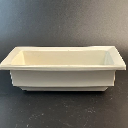Vtg Haeger USA #972 Ivory Cream Ceramic Rectangular Flower Planter 12" X 6" X 4"