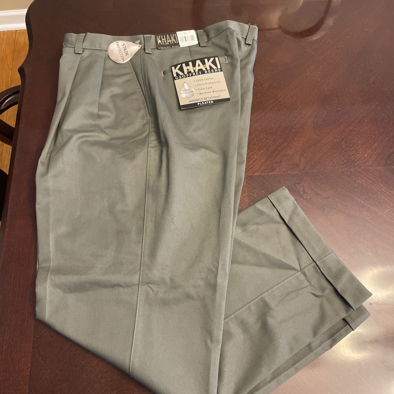 NWT Geoffrey Beene Washable Wool Pleated Cuffed Dress Slacks Pants Men's 36W/30L