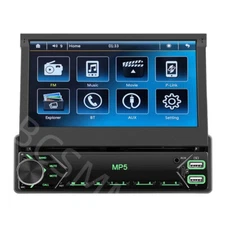 MP5 Player Car 7in Touch Screen Monitor 1Din Bluetooth FM Radio Audio Receiver