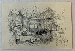 1894 magazine engraving ~ JOAQUIN MILLER'S STUDY