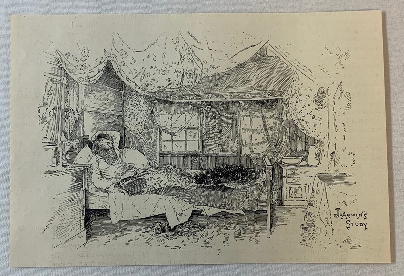 1894 magazine engraving ~ JOAQUIN MILLER'S STUDY