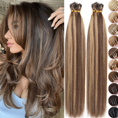 THICK Nano Ring Tip Link 100% Real Remy Human Hair Extensions Loop Micro Bead US