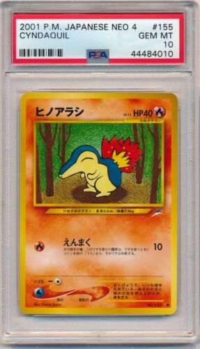 PSA 10 GEM MINT - Cyndaquil #155 2001 Neo 4 Pokemon Card Japanese (POP1) - Picture 1 of 2
