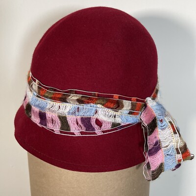 san Diego Hat Company womens Cloche hat burgundy colorful  display picture 1