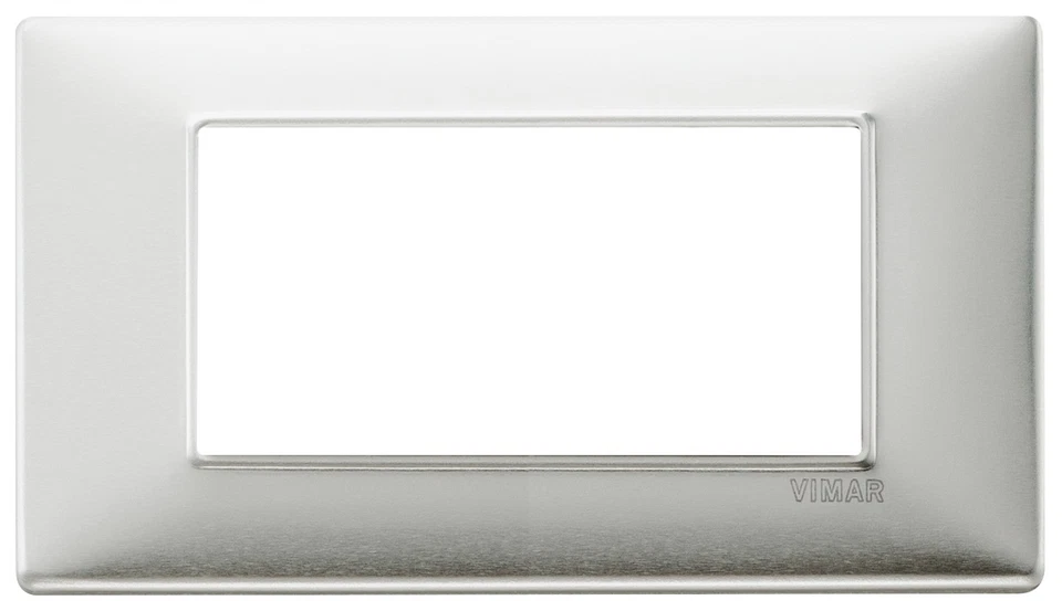 VIMAR 14654.81 PLACCA 4 MODULI ALLUMINIO SPAZZOLATO SERIE PLANA