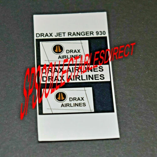 CORGI Juniors 73 James Bond 007 Drax Jet Ranger Helicopter Stickers FREE POST UK