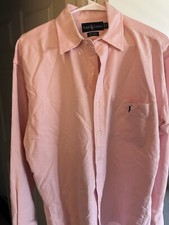 Polo Ralph Lauren Oxford Shirt Mens Medium Classic Fit Long Sleeve Flesh Pony
