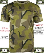 Mil-Tec by Sturm T-Shirt 100% Cotton - Swedish Camo Pattern - (U.S.A. SIZE 2XL) 