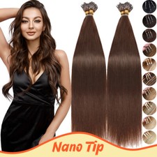 Straight Nano Bead Tip Ring 100 Real Remy Human Hair Extensions Thick 1gramms/s