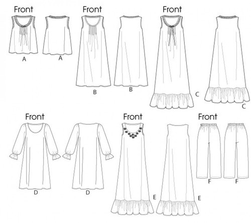 Butterick Ladies Sewing Pattern 5792 Pyjamas & Nightie (Butterick-5792-M) - Picture 7 of 8