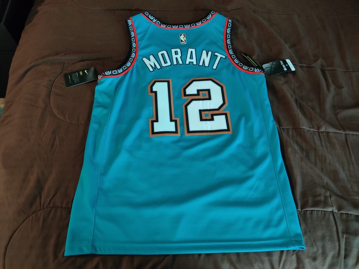 100% Original Nike Vancouver Grizzlies Ja Morant teal swingman