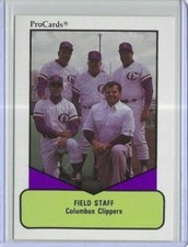 1990 ProCards #343 Field Staff Columbus Clippers (Yankees AAA Affiliate)