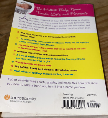 The 2019 Baby Names Almanac by Emily Larson (2018, Trade Paperback)