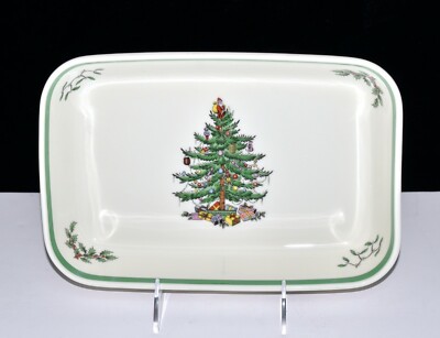Spode Christmas Tree SMALL RECTANGULAR CASSEROLE 10 1/4'' x 6 7/8'' England, Exc