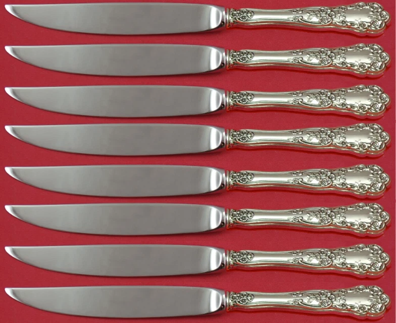 Buttercup by Gorham Sterling Silver Steak Knife Set 8pc Not Serrated Custom