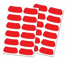RAWLINGS BASEBALL/SOFTBALL EYE BLACK STICKERS - 12 PAIR - COLOR RED