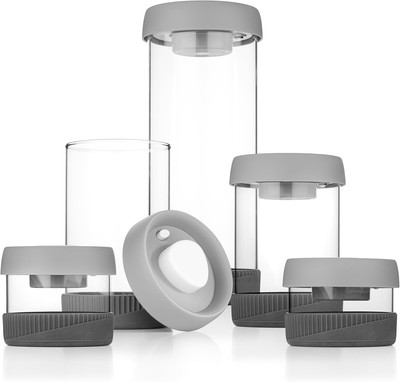 Glass Canisters Set - Kitchen Leakproof Seal Food Storage Jars - Coffee Bean