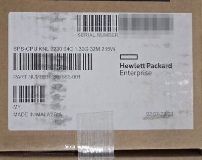 HPE Intel Phi 7230 64-Core  1.3GHz LGA3647 CPU SR2MF 867565-001