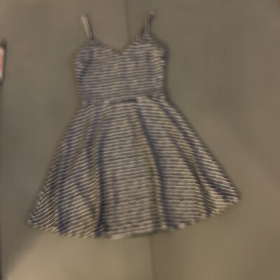 Aqua Bloomingdales Womens M Navy Blue & White Stripe Short Skater Dress |  eBay