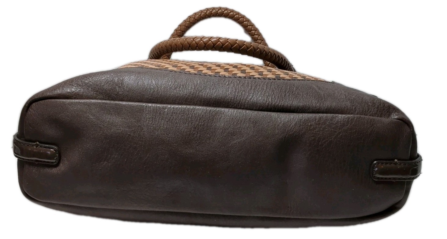 Guess Dizzy Brown Woven Handbag With Braided Hand… - image 9