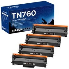 Black Toner Cartridge Repl Fits Brother TN760 TN730 MFC-L2750DW 4 Pack Aftermkt