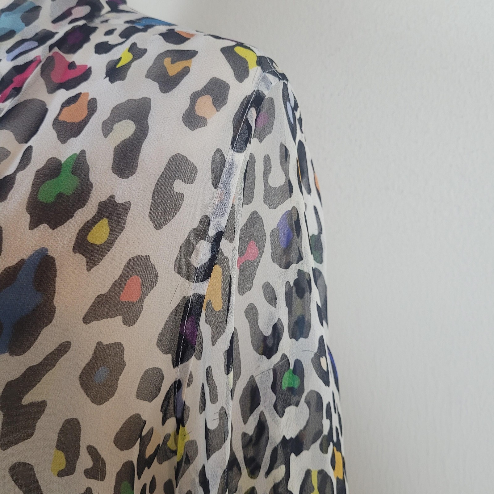 Equipment Blouse Small Multicolor Leopard Print S… - image 12