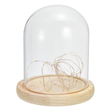 7.3"x4.7" Clear Cloche Glass Dome Glass Bell Jar Display Case with LED Light
